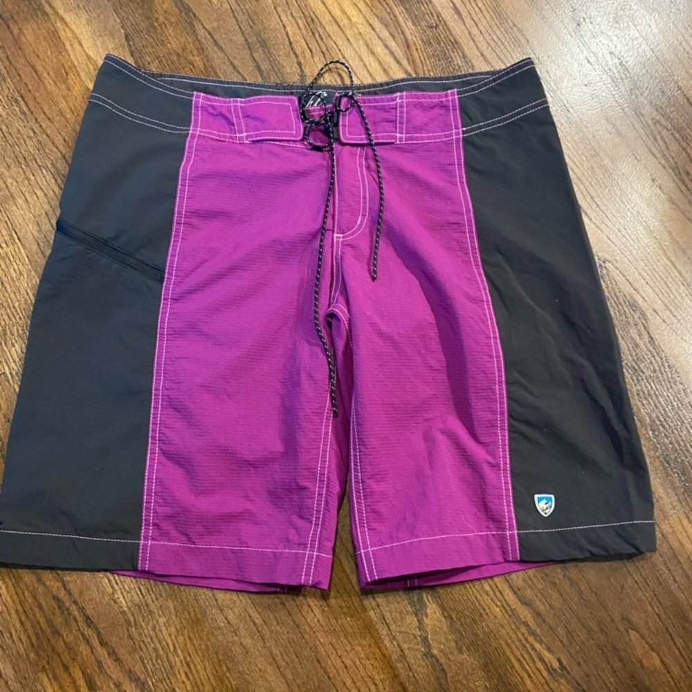 Kuhl Women's Swim Trunks Shorts Bottoms Purple Black Colored Size Medium
